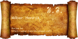 Wéber Henrik névjegykártya